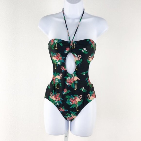 Kirra Other - Kirra Flamingo Floral Print One Piece Swimsuit